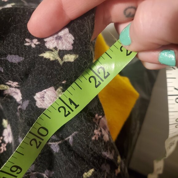 Vintage 90s Indie Grunge Whimsigoth Micro Floral Black Purple Maxi Dress - Picture 4 of 11